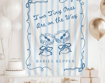 Ensemble De Décorations De Douche De Bébé Jumeaux Thème Or