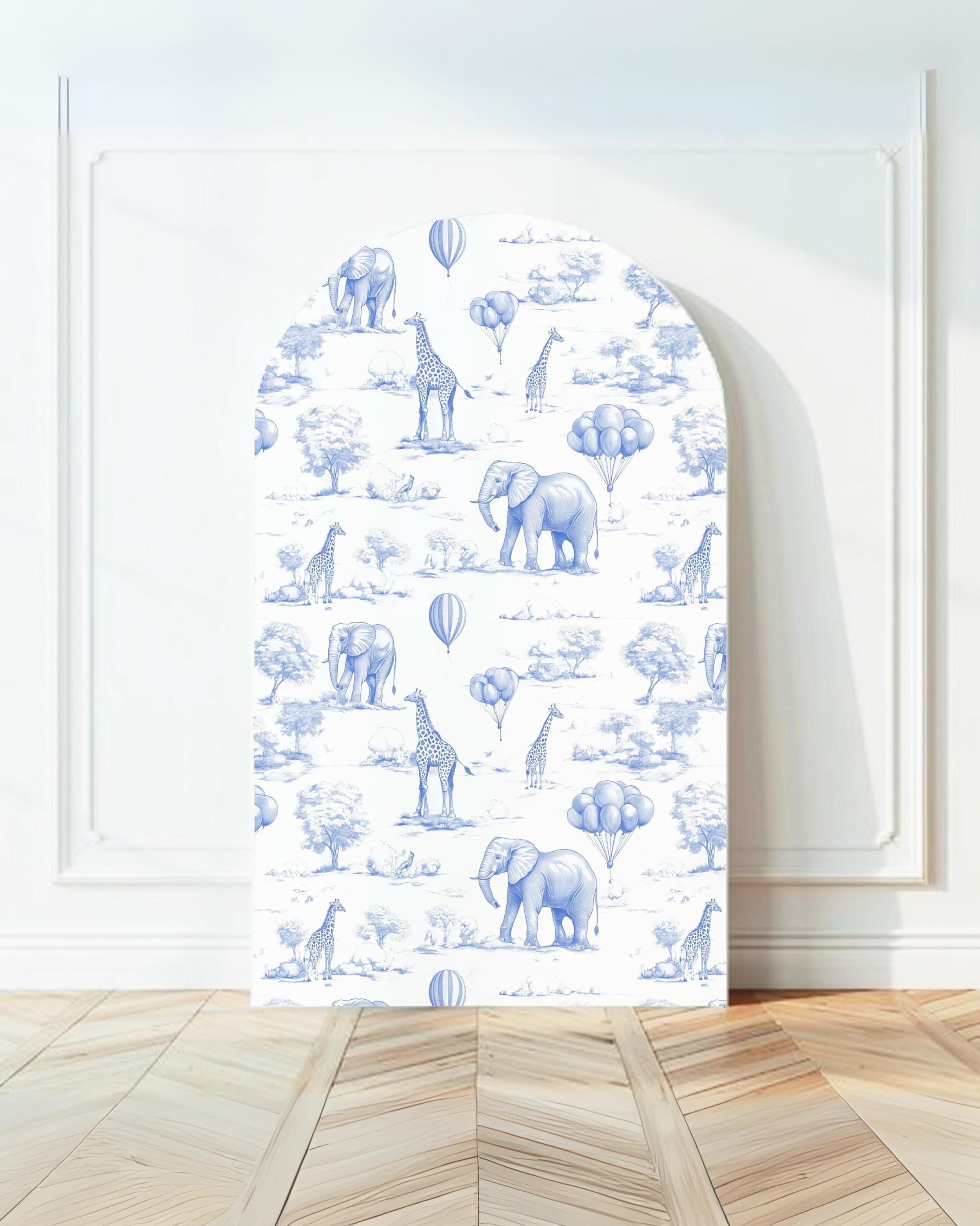 Avezano 'God Bless' Fotohintergrund 'It's A Boy' – 3 X 2,4 M, Blau, Mit Elefanten-Motiv Für Babyparty