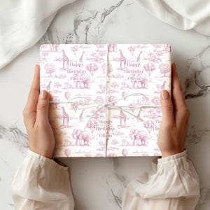 Baby Girl Shower Invitation Template Luxury Dior Style Blush Pink Digital Invitation Pink Toile Safari Invite DIY Canva Template Baby Shower image 13