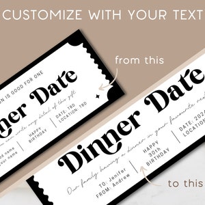 Date Token Digital Date Idea Date Night Voucher