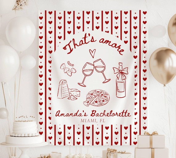 Custom Thats Amore Bridal Shower Decor Thats Amore Bachelorette Banner Thats Amore Sign Italian Themed Bachelorette in Italy Trip Banner