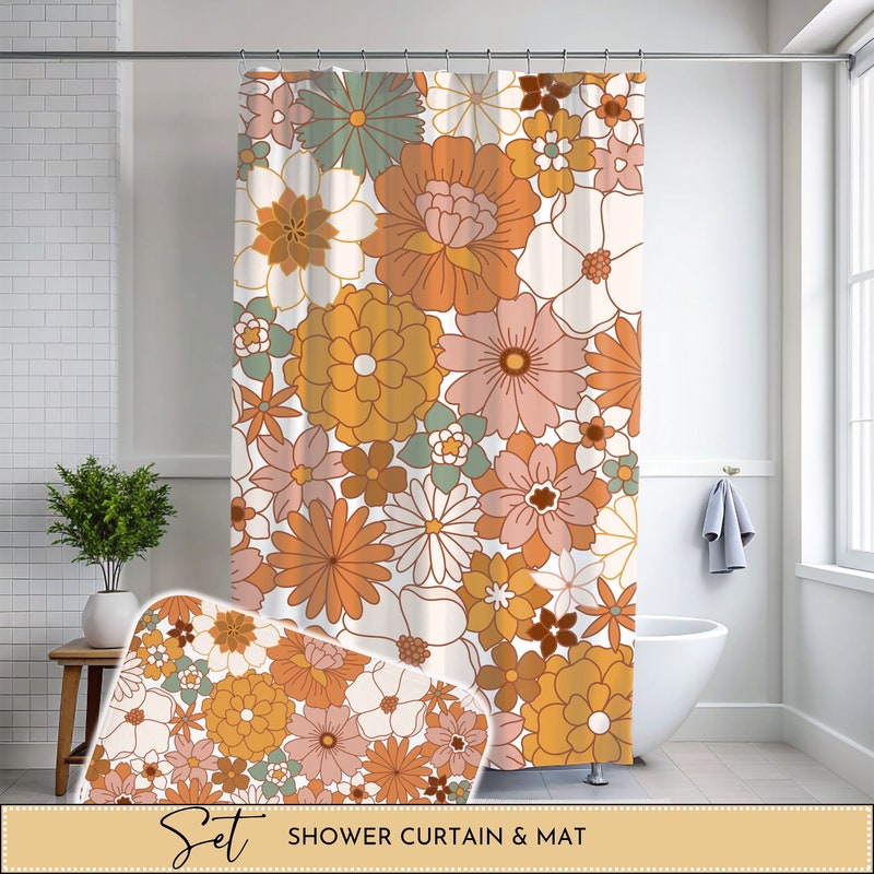 70s Shower Curtain - Etsy