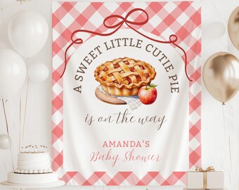 Babyshowerbanderoll med ögat äpple | Höst Cute Pie-bakgrund | Personlig höstdekoration