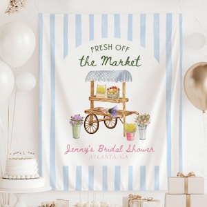 Floral Market Bachelorette Banner Fresh Off The Market Bridal Shower Flower Market Bachelorette Spring Bridal Shower Backdrop Farmers Market
