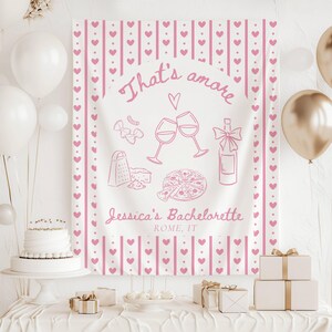Bachelorette Banner Thats Amore Sign Italian Themed Bachelorette in Italy Trip Banner