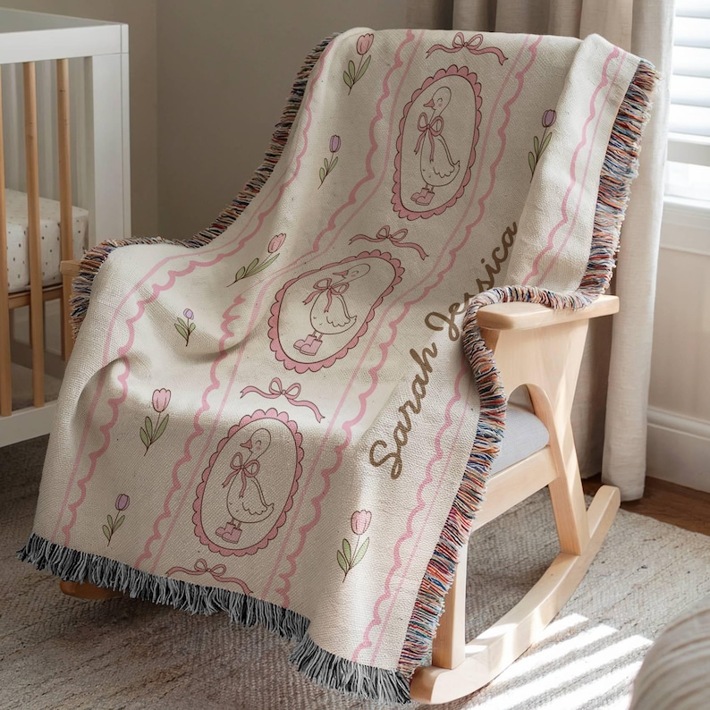 Silly Goose Baby Shower Gift Baby Girl Birth Gift Pink Silly Goose 1st Birthday Gift Blanket for Girl