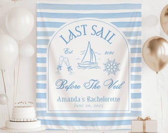 Last Sail Before Veil Tapestry Beach Bachelorette Party Backdrop