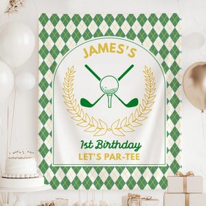 Golf Masters 1st Birthday Banner Master Golf Birthday Party Decoration Golf 1st Birthday Backdrop Mastered First Year Banner Golf Playground