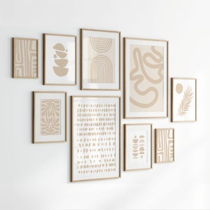 Neutrale druckbare Wandkunst Boho druckbare Kunst Modernes einfaches beiges Plakat Boho Wohnzimmer-Wand-Dekor Trendiger Druck für Büro-Empfangskunst