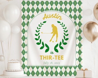 Thir Tee Birthday Party Banner Golf 30th Birthday Backdrop Personalized Par Tee Sign