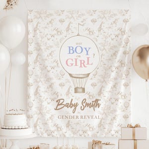 Neutral Gender Reveal Toile Backdrop Custom Beige Safari Gender Reveal Tapestry Dior Inspired Banner Summer Gender Reveal Banner Butterfly