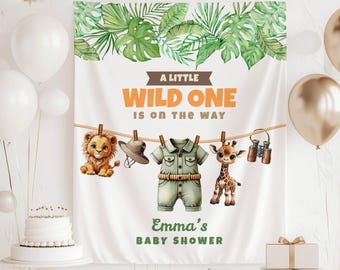 Jungle Animals Oh Baby Backdrop - 7x5ft Photo Background For Baby Showers
