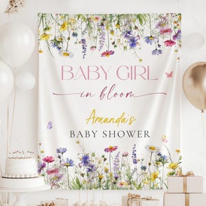 Custom Girl Baby in Bloom Welcome Sign Wildflower Baby in Bloom Shower Decor Baby Girl in Bloom Sign Wildflower Baby in Bloom Baby Shower