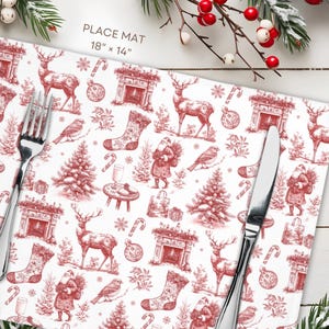 Traditionelle Weihnachtstischdekoration Benutzerdefinierte Urlaub Tischset Rustikale Bauernhaus Tischset Saisonale Feiertage Tischset Heiligabend Abendessen
