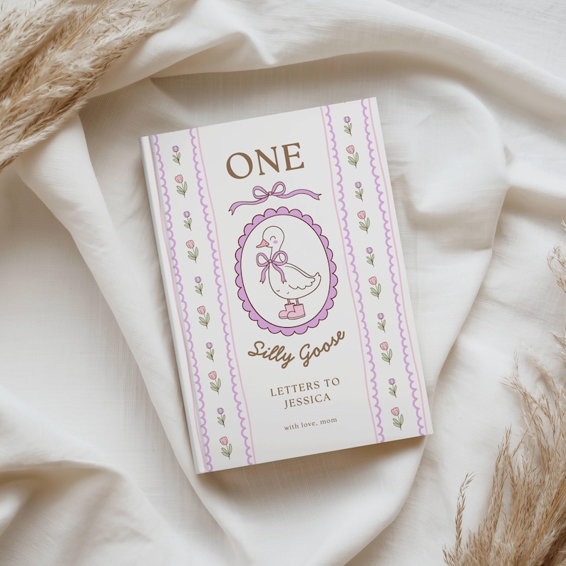 Personalized Silly Goose Woven Blanket Heirloom Baby Girl Gift Pink Goose Nursery Decor Custom 1st Birthday Keepsake Throw image 15