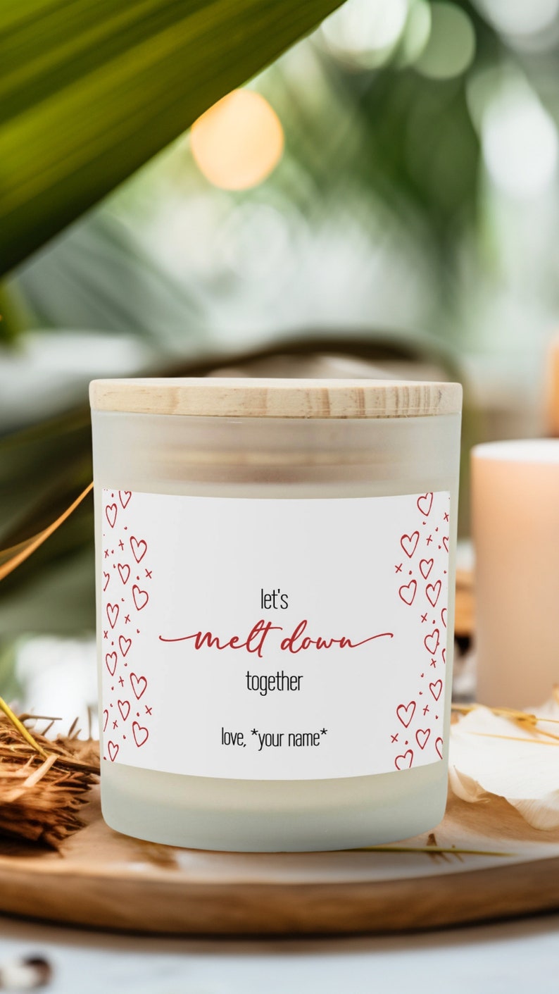 Coconut Wax Blend Candle Lovethemed Scented Valentine's Gift Unique