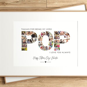 Last Minute Dad Gift Printable Papa Photo Collage Art Dad Printable Pic