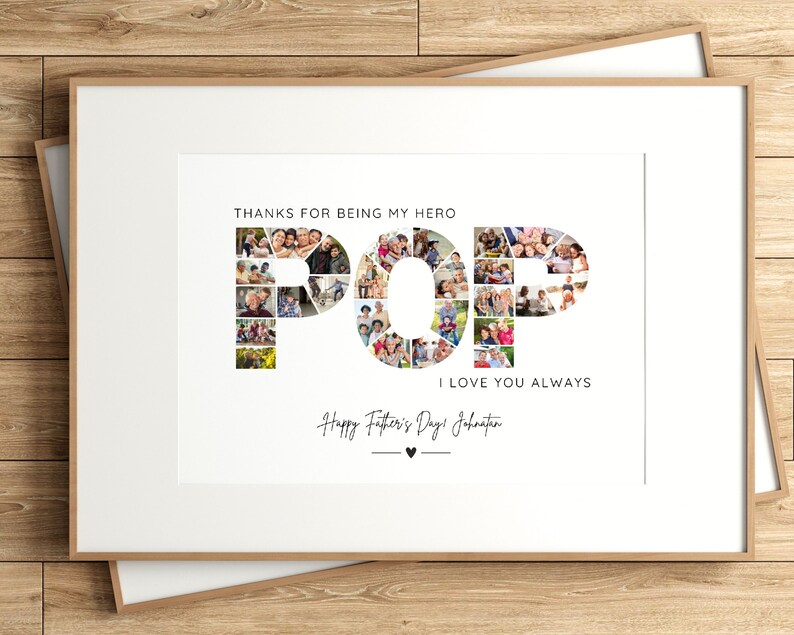 Last Minute Dad Gift Printable Papa Photo Collage Art Dad Printable Pic