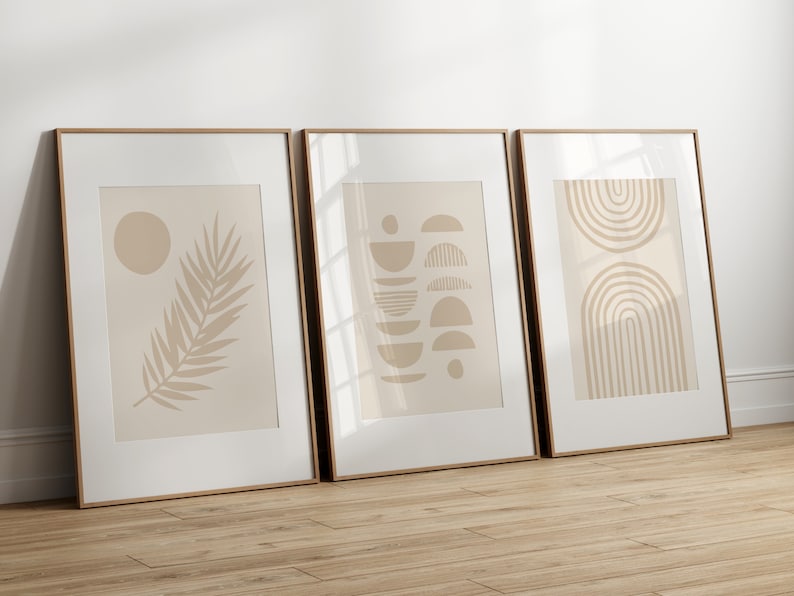 Modern Simple Neutral Poster Boho Living Room Wall Decor