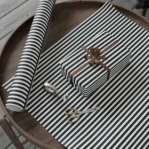 Strippy Rapping Paper Black and White Striped Wrapping Paper Classic Stripe Gift Wrap Luxury ...