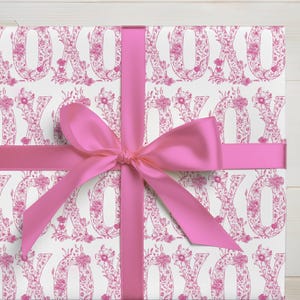 Carta da regalo Toile di San Valentino XOXO Carta da regalo rosa Carta da regalo di lusso Toile rosa per matrimonio Carta da regalo di San Valentino Carta da regalo Toile per fidanzamento