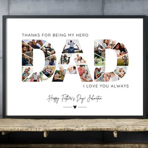 Made for You Fathers Day Collage Dad Photo Poster Last Minute Gift