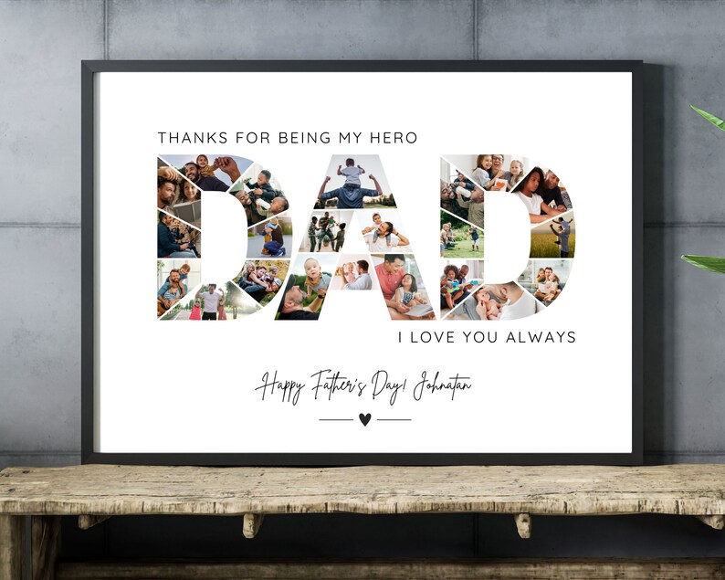 Made for You Fathers Day Collage Dad Photo Poster Last Minute Gift