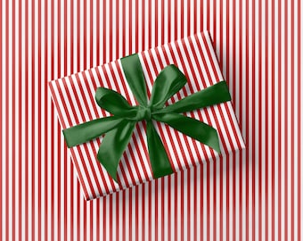 Rot Süßigkeiten gestreift Geschenkpapier rot weiß gestreift Weihnachtsgeschenkpapierrolle Feiertag klassisches rotes Geschenkpapier klassisches Streifenpapier