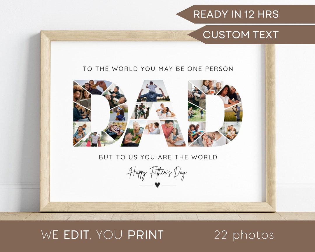 Personalized Fathers Day Printable Gift for DAD Picture Frame Gift ...