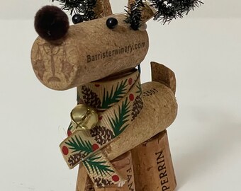 ワインコルクトナカイ、コルクトナカイ、ワインコルク装飾、クリスマス