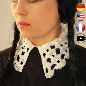 welchkragen Häkelanleitung PDF | Gothic Kostümzubehör | Video Tutorial & Chart enthalten