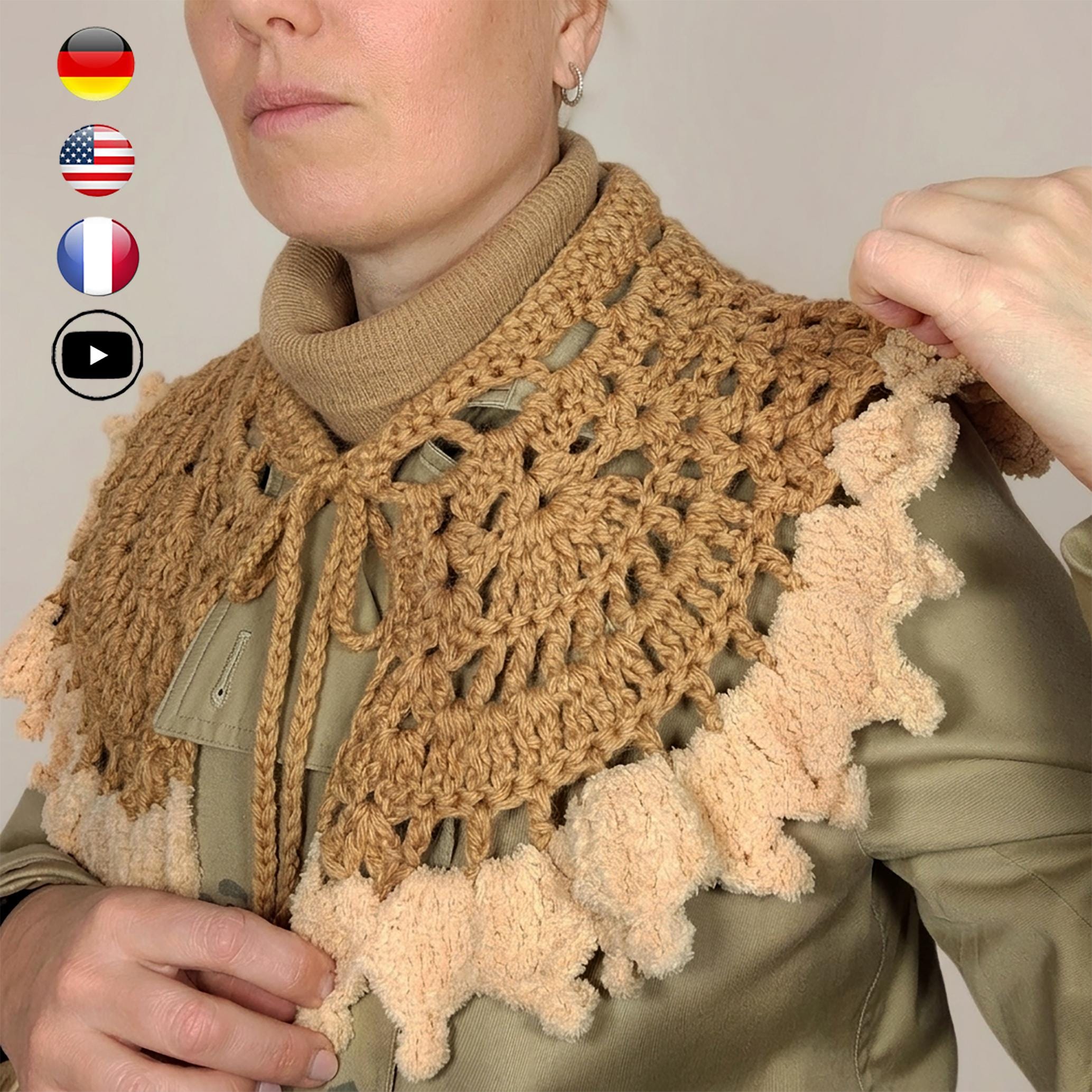 31 Crochet Collar Patterns with Spider Web, Lace, and Strawberry Styles 30 Bertha Crochet Collar