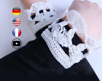 Wednesday Inspired Crochet Cuff Pattern | Gothic Crochet Accessory | Instant Digital Download | Video Tutorial Included