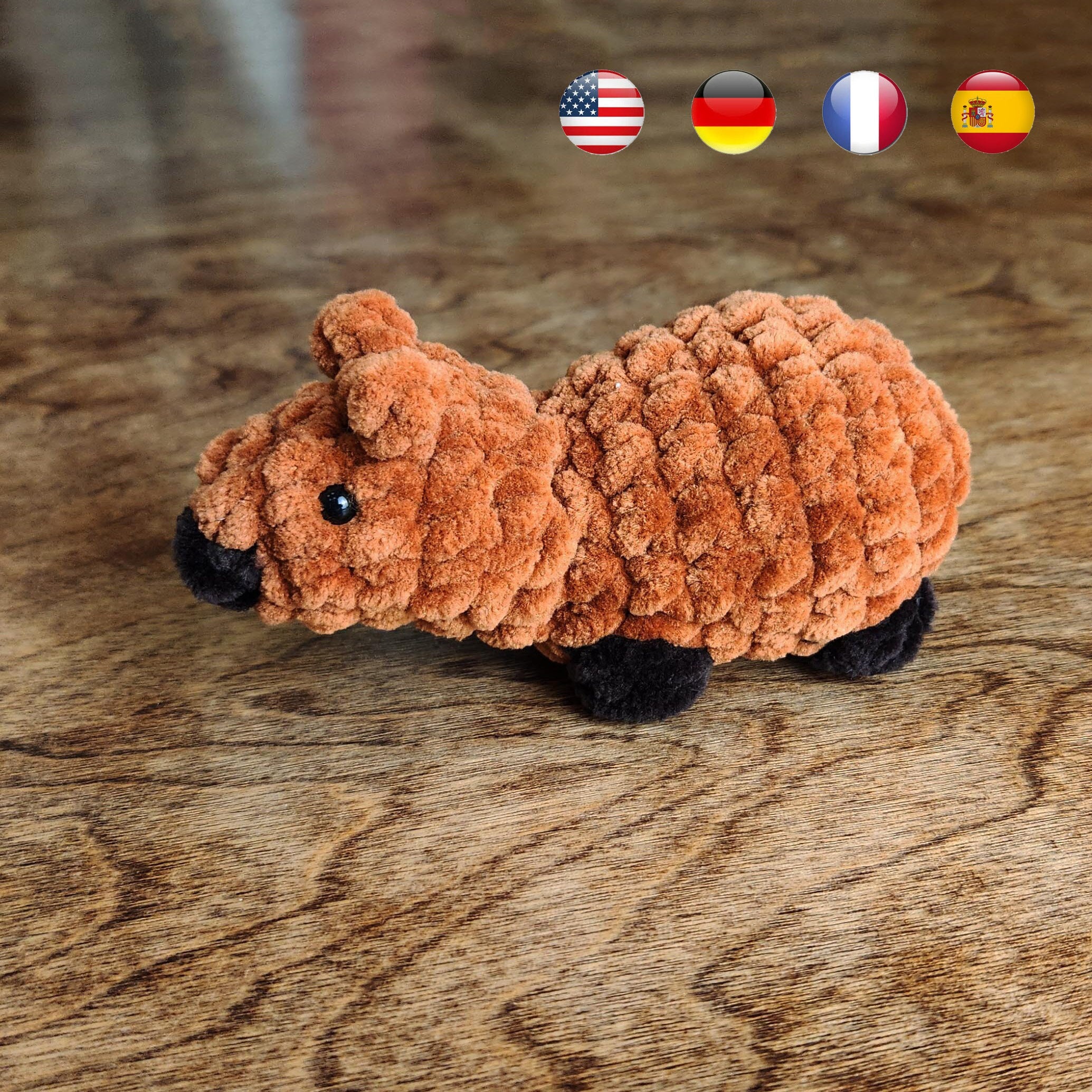 Capybara CROCHET PATTERN, Amigurumi Guinea Pig Plushie, Hamster Kawaii  Creature, Cute Stuffed Animal, Plush Baby Toy 