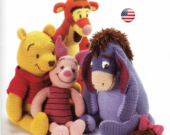 Crochet Pattern: Vintage Pooh  Bear and Friends Digital Download English