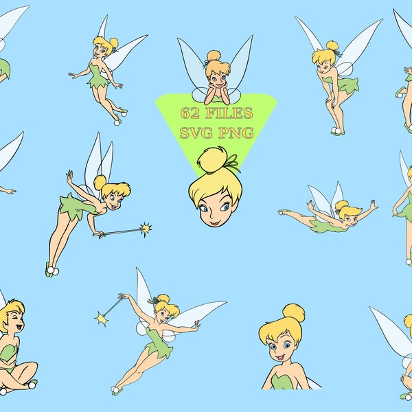 31 pcs, LAYERED, Tinkerbell SVG & PNG ClipArt Files, Easy cut, Printable Images, Digital Download, Cricut Cutting File