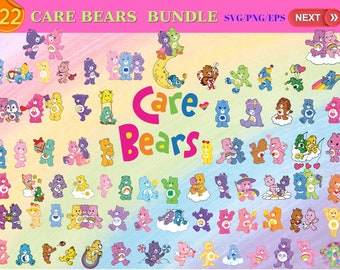 Care Bears Svg Bundle, Bears SVG, Care Bears Png, Care Bears Clipart, Care Bears Cricut, Birthday Invitation SVG, Layered Svg, Cartoon Svg