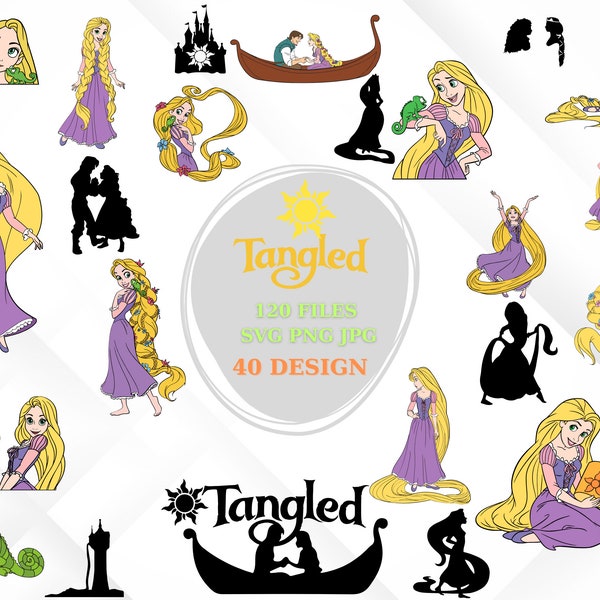 Rapunzel SVG Bundle, Rapunzel Svg Files for Cricut and Silhouette, Tangled Clipart Digital Download