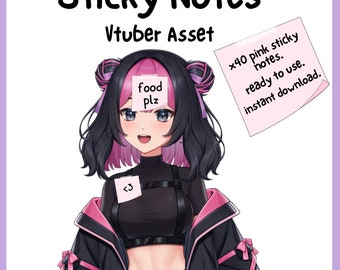 Pink Vtuber Sticky Note | Cute Stream Overlay | P2U Vtuber Stream Asset