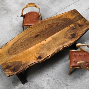 Living Edge Dining Table, Wood Dining Table, Live Edge Table, Unique Dining Room Walnut Table, Solid Wood
