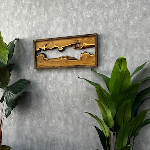 Handmade Live Edge Wood Wall timber frame , Custom Made Wooden Wall Art, Wooden Rustic Wall Art, Unique Home Gift,silverberry wood art