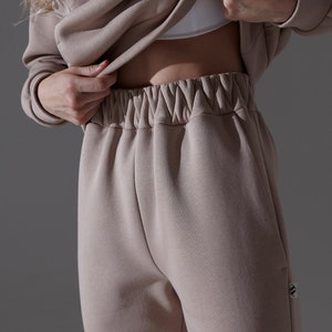 Warm cotton jersey woman trousers, sweatpants, pants, oversize, suitable for spring, autumn, winter, CUSTOM length, leisure, COMFORT OASIS