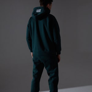 Handmade Unisex Loose Fit Tracksuit Set | Custom Length Sweatpants | Warm Comfort Oasis Hoodie | Best Quality Cotton Jersey Fabric