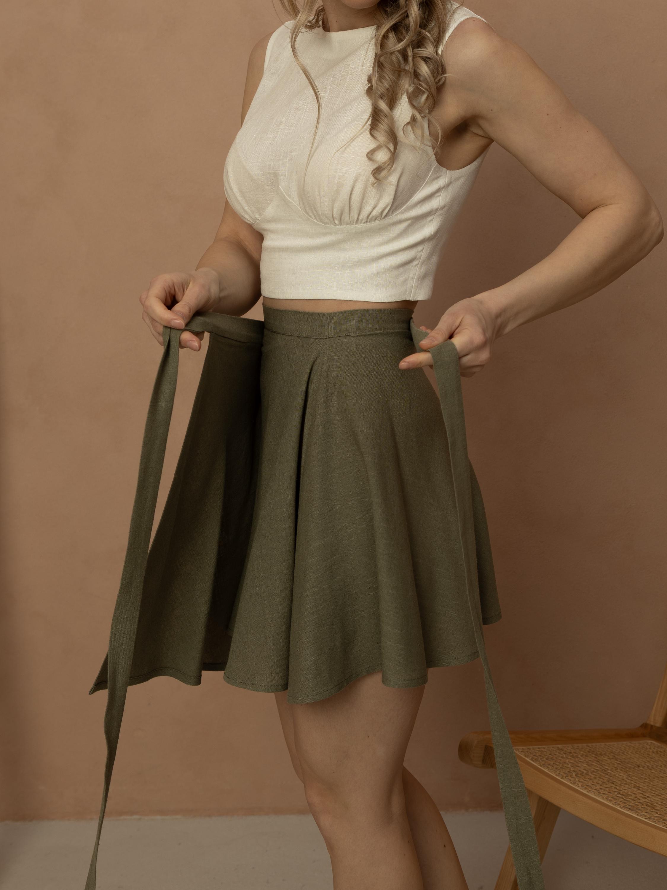 Linen Wrap Skirt UK
