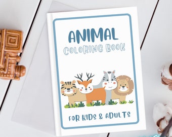 Animal Coloring Book for Kids and Adults, Cute Animals, Coloring Pages.