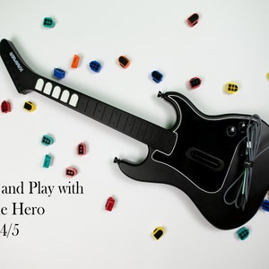 Guitar Hero Guitar, Wireless PC Guitar Hero Controller for PlayStation 3  PS3 with Dongle for Clone Hero, Rock Band Guitar Hero Games White