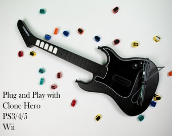 Ardwiino Kramer Clone Hero Controller Modded - Mech Frets - Raspberry Pi - For Console and PC