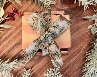 Peppermint Goat Milk Soap With Wooden Tray Gift Set