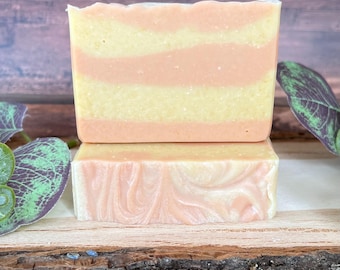 Peppermint Goat Milk Soap- Pink Clay, Natural Essential Oils, Holiday Soap Bar