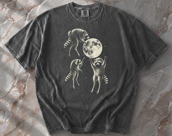 Jimothy Raccoon Meme Graphic Tee | Jim Trash Panda Cosmic Shirt | Birthday Gift for Chronically Online | Synthwave Style